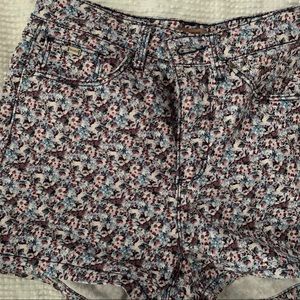 NWOT Pull&Bear High Waisted Floral Denim Shorts